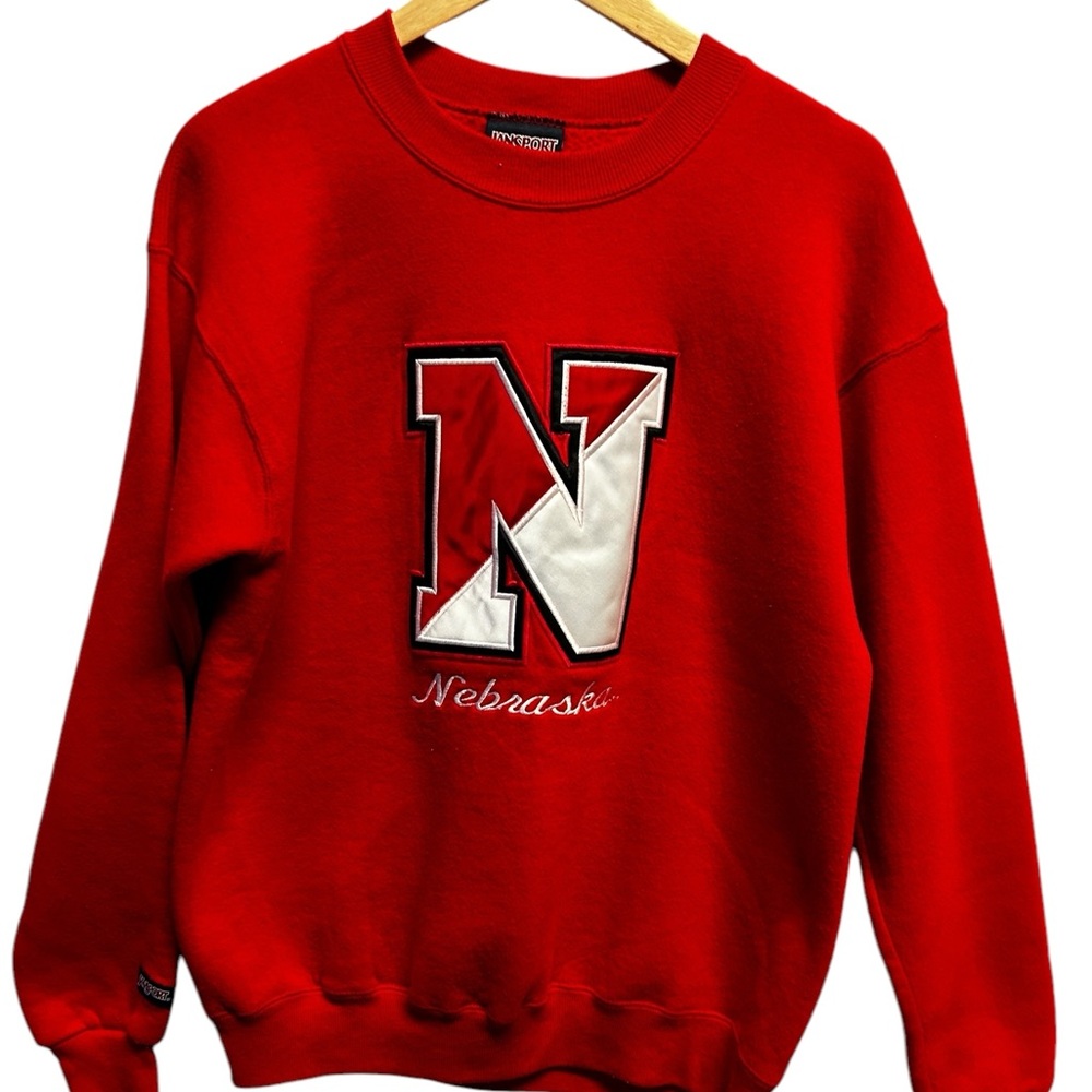 Vtg Jansport Nebraska Red Pullover